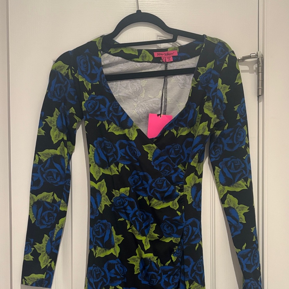 Betsey Johnson Blue Rose Dress